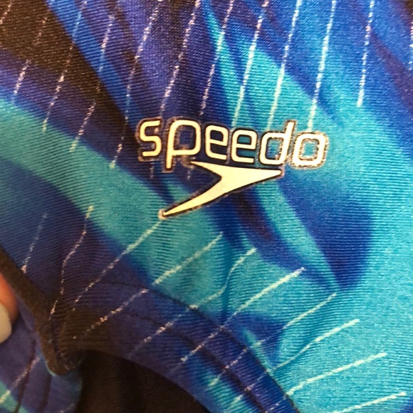Blue patterned Speedo One Piece - Picture 3 of 6